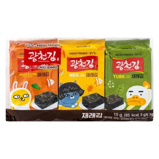 (Case) Kwang Cheon Kim x Kakao Friends Crispy Seaweed 재래김 15g (3*5g)*24