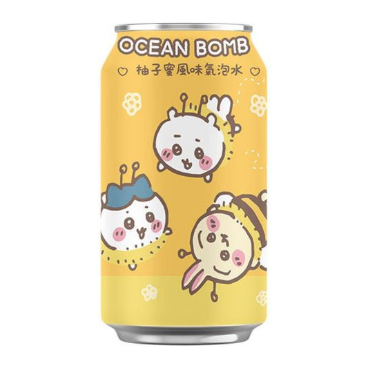 Ocean Bomb Chiikawa Sparkling Water (Honey & Pomelo Flavour) 柚子蜜風味氣泡水 24 x 330ml