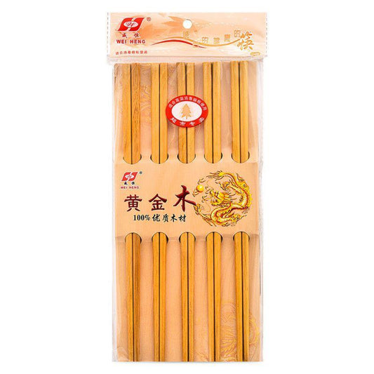 (Case) Wei Heng Light Wooden Chopsticks (10 pairs) 黃金木筷子 (10對)*10
