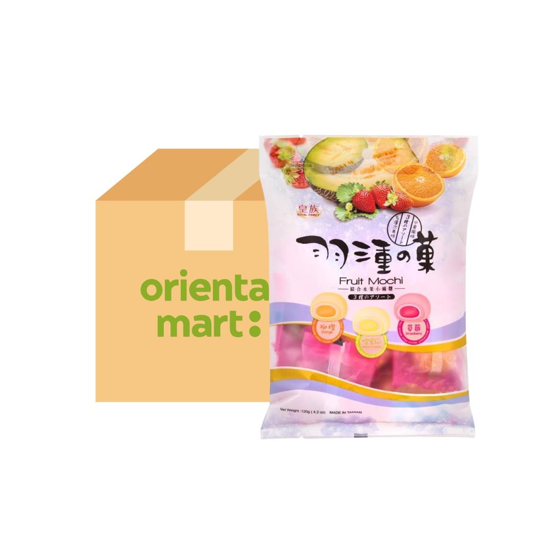 Royal Family Fruit Mochi (Orange, Melon & Strawberry) 皇族 羽三重綜合水果小麻糬 (柳橙，哈密瓜，草莓味) 24 x 120g