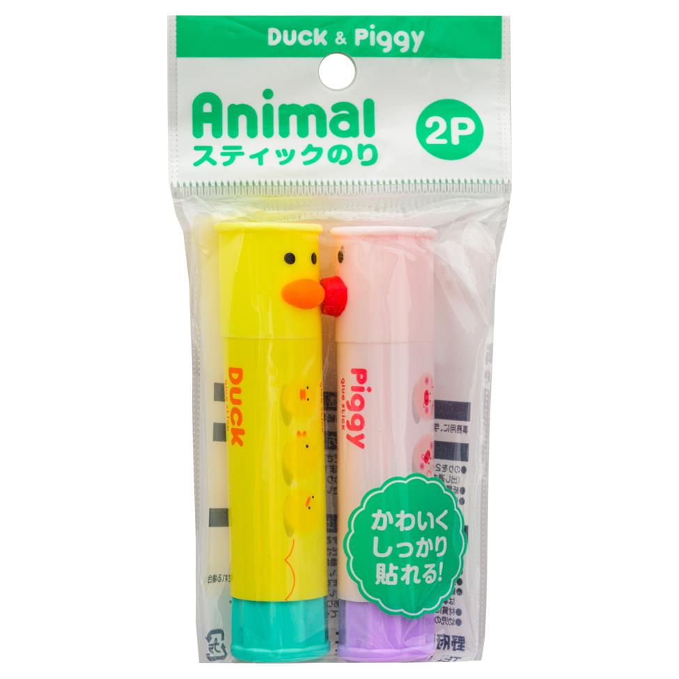 (Case) Duck & Piggy Animal Glue Stick (2 pcs) 動物造型漿糊筆 (2支) *10