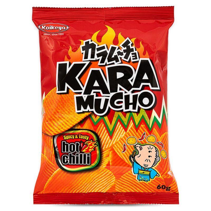 (Case) Koikeya Kara Mucho Hot Chilli Flavour Ridge Cut Potato Crisps 60g*12