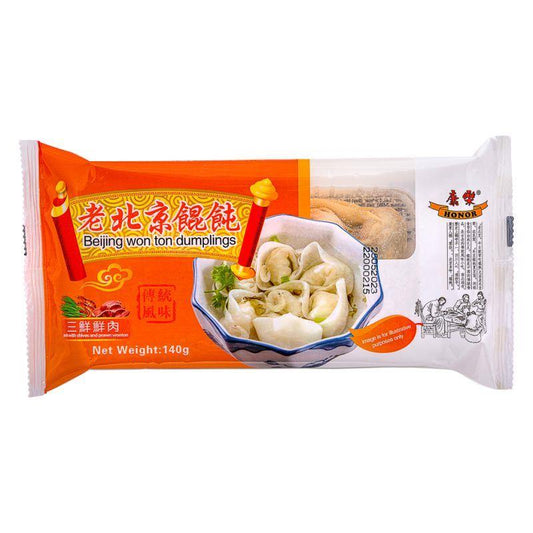 ❄️ Honor Beijing Won Ton Dumplings (Pork with Chives and Prawn) 康樂 老北京餛飩 (三鮮豬肉) 28 x 140g