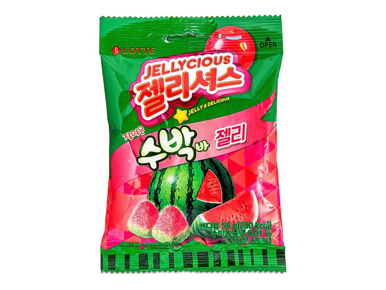 (Case) Lotte Jellycious Watermelon Jelly 수박바젤리 56g*32