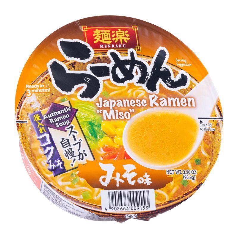 (Case) Hikari Menraku Japanese Ramen Bowl (Miso) みそ味 90.9g*12