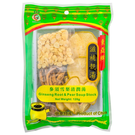 (Case) East Asia Brand Ginseng Root & Pear Soup Stock 東亞牌 參須雪梨清潤湯 120g*50