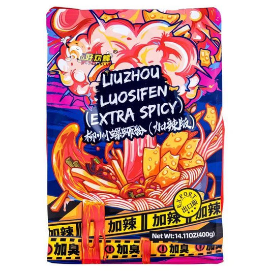 (Case) Hao Huan Luo Artificial Snail Vermicelli Liuzhou Luosifen (Extra Spicy) 好歡螺 柳州螺螄粉 (加辣版) 400g*18