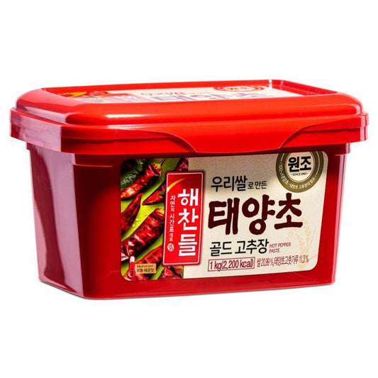 (Case) CJ Haechandle Gochujang Hot Pepper Paste 태양초 고추장 (L) 1kg*12