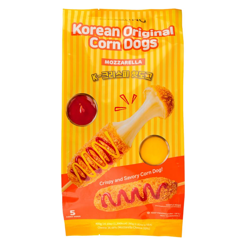 ❄️  h'_Cook Korean Original Crispy Mozzarella Corn Dog 12 x 400g (5 pcs)
