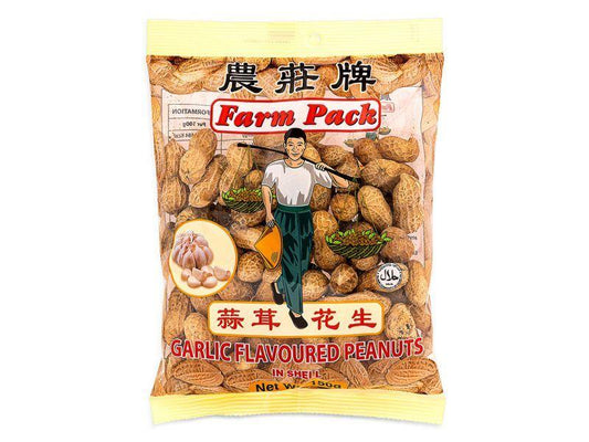 (Case) Farm Pack Garlic Flavoured Peanuts in Shell 農莊牌 蒜茸花生 150g*24