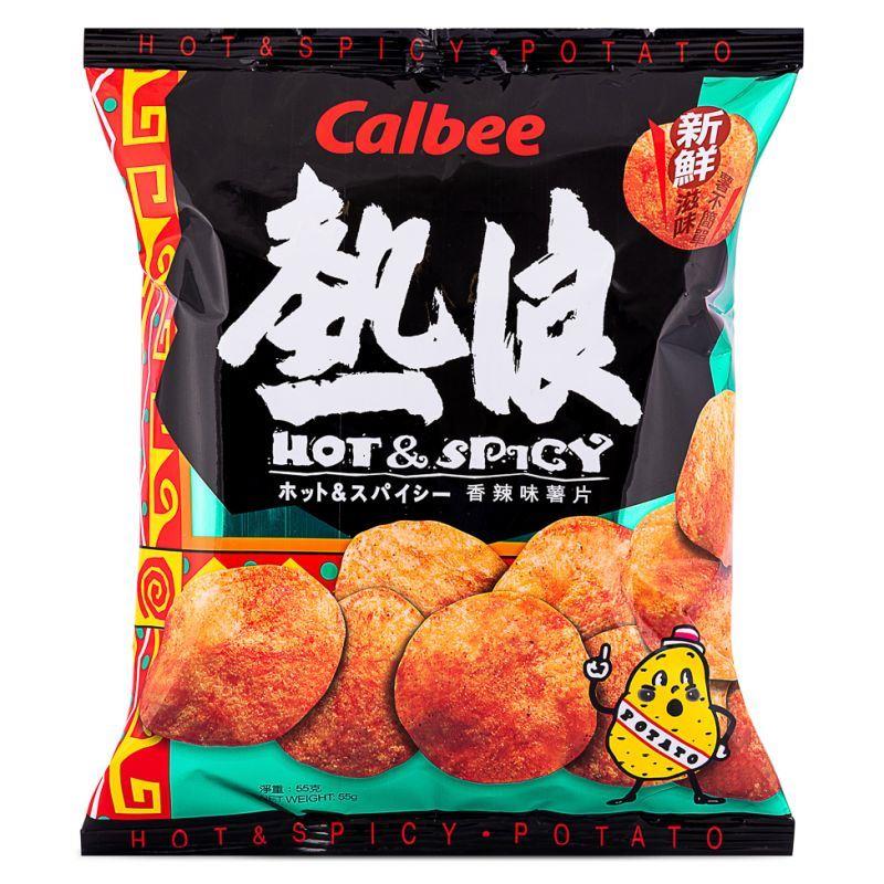 (Case) Calbee Hot & Spicy Potato Chips 卡樂B 熱浪香辣味薯片 55g*24