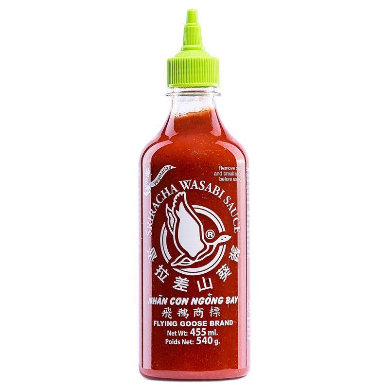 (Case) Flying Goose Sriracha Hot Chilli Sauce (Wasabi) 飛鵝商標 是拉差香甜辣椒醬 (芥末) 455ml*6