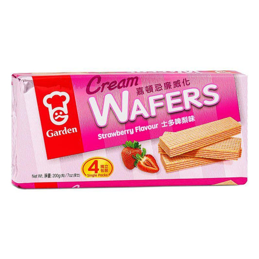 (Case) Garden Cream Wafers (Strawberry Flavour) 嘉頓 忌廉威化 (士多啤梨味) 200g (4*50g)*12