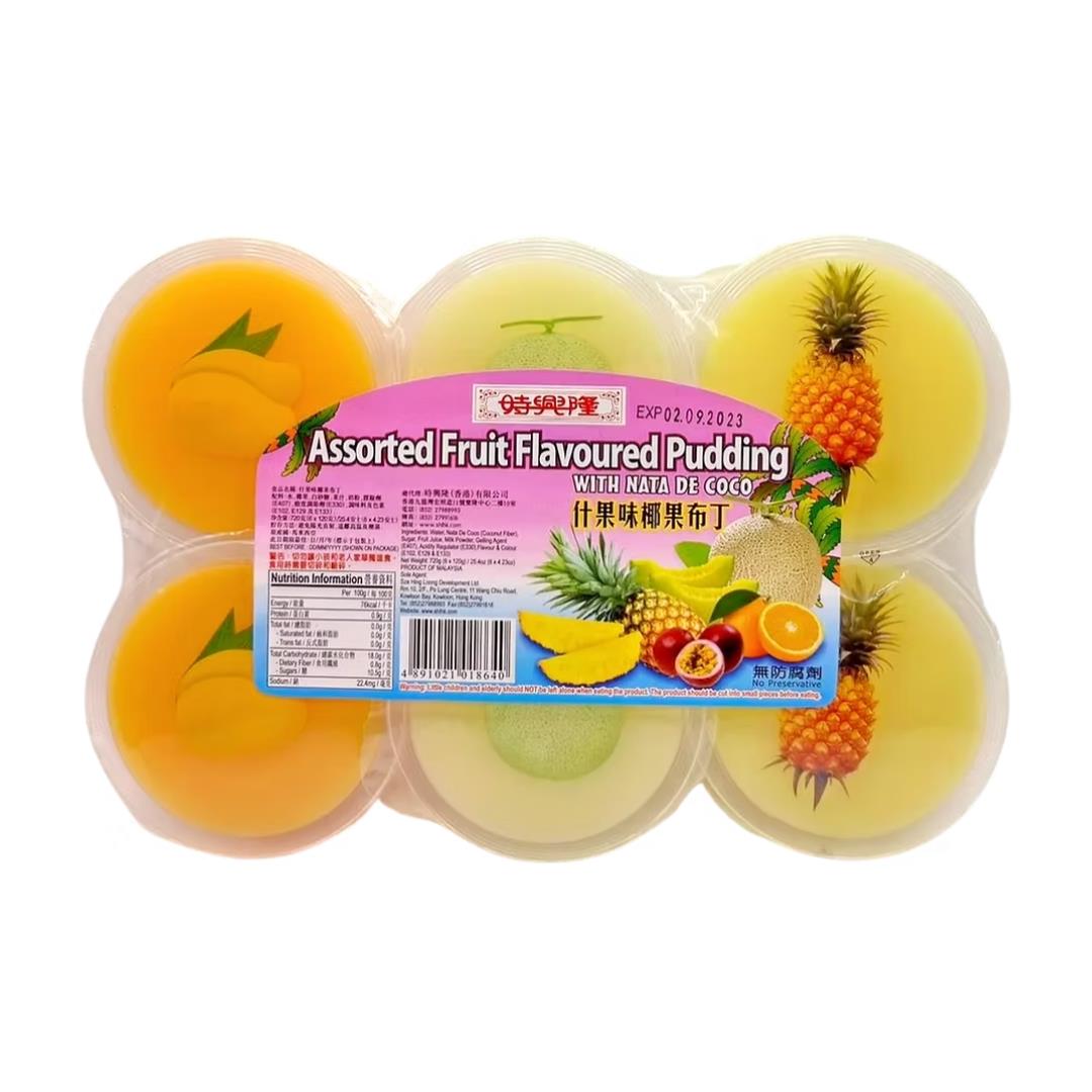 (Case) Sze Hing Loong Assorted Fruit Pudding with Nata De Coco 720g (6x120g)*12