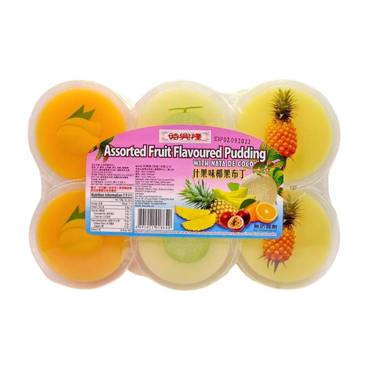 (Case) Sze Hing Loong Assorted Fruit Pudding with Nata De Coco 720g (6x120g)*12