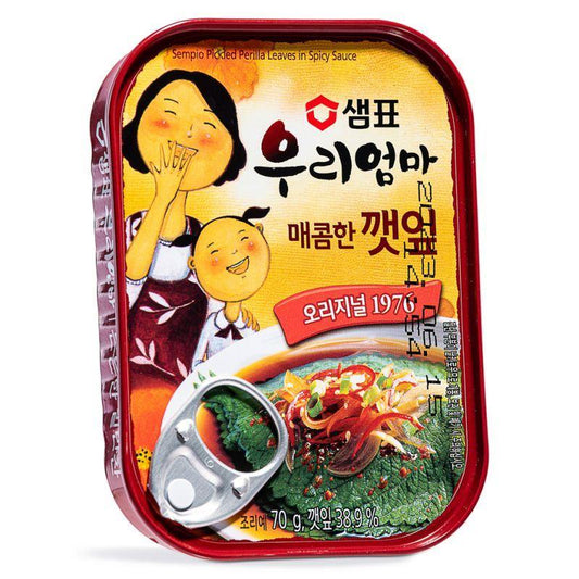 (Case) Sempio Pickled Perilla Leaves in Spicy Sauce 우리엄마 매콤한 깻엎 70g*30
