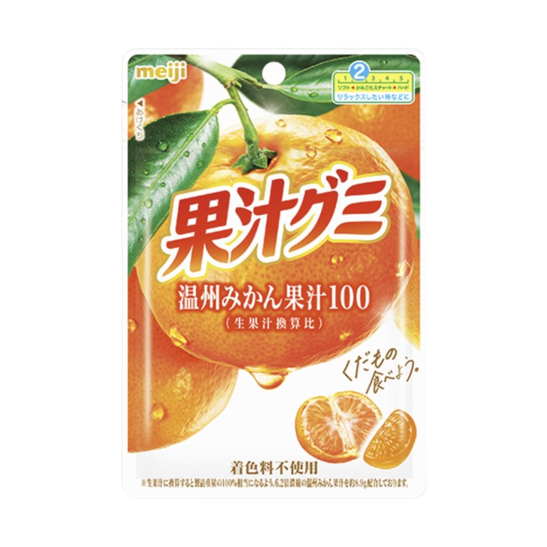 Meiji Unshu Mandarin Juice Gummy 果汁グミ温州みかん 12 x (10 x 54g)