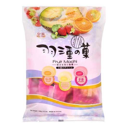 (Case) Royal Family Fruit Mochi (Orange, Melon & Strawberry) 皇族 羽三重綜合水果小麻糬 (柳橙，哈密瓜，草莓味) 120g*24