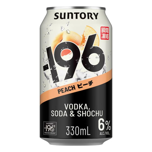 (Case) Suntory Minus 196 Peach Shochu & Vodka & Soda (ABV 6%) 330ml*12