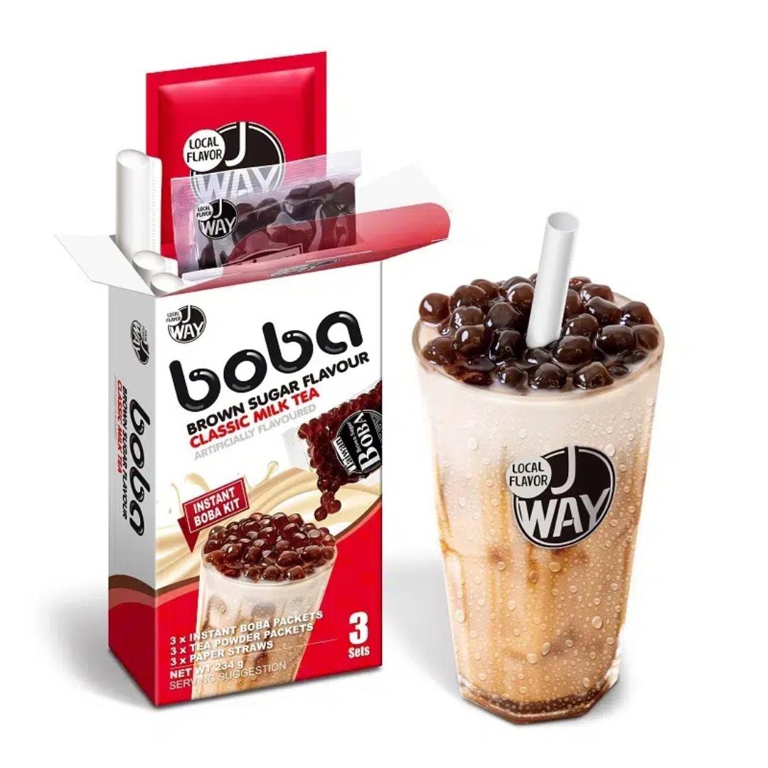 (Case) J-Way Instant Boba Kit (Brown Sugar Flavour Classic Milk Tea) (3 Sets) 234g*16