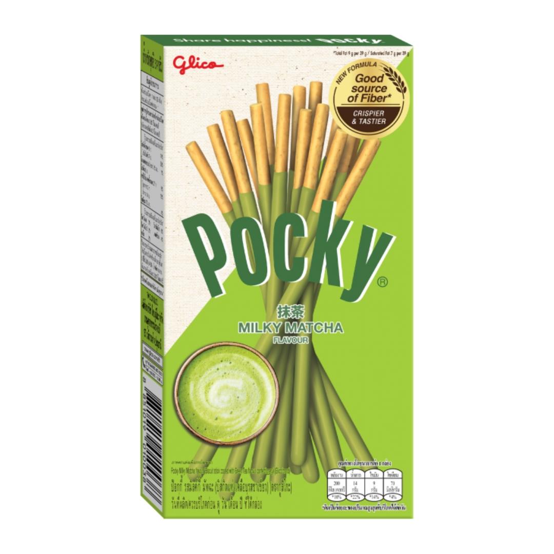 (Case) Glico Pocky Biscuit Sticks (Milky Matcha Flavour) 35g*10*12