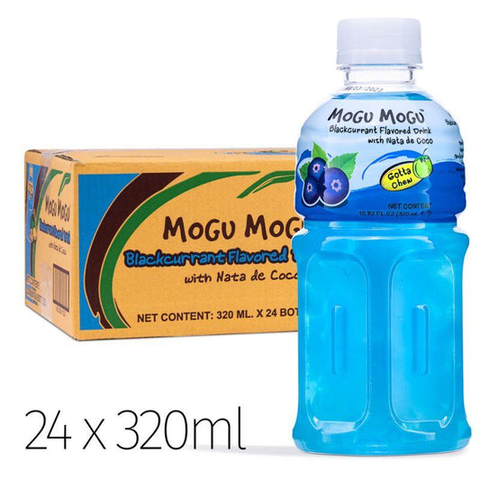 (Case) Mogu Mogu Blackcurrant Flavored Drink with Nata De Coco (320ml*6)*4