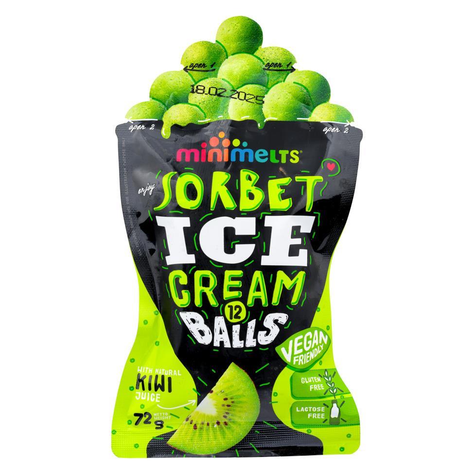 ❄️ Minimelts Sorbet Ice Cream Balls (Kiwi) 10 x 72g