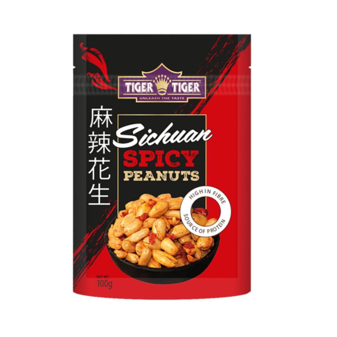 Tiger Tiger Sichuan Spicy Peanuts 四川麻辣花生 24 x 100g