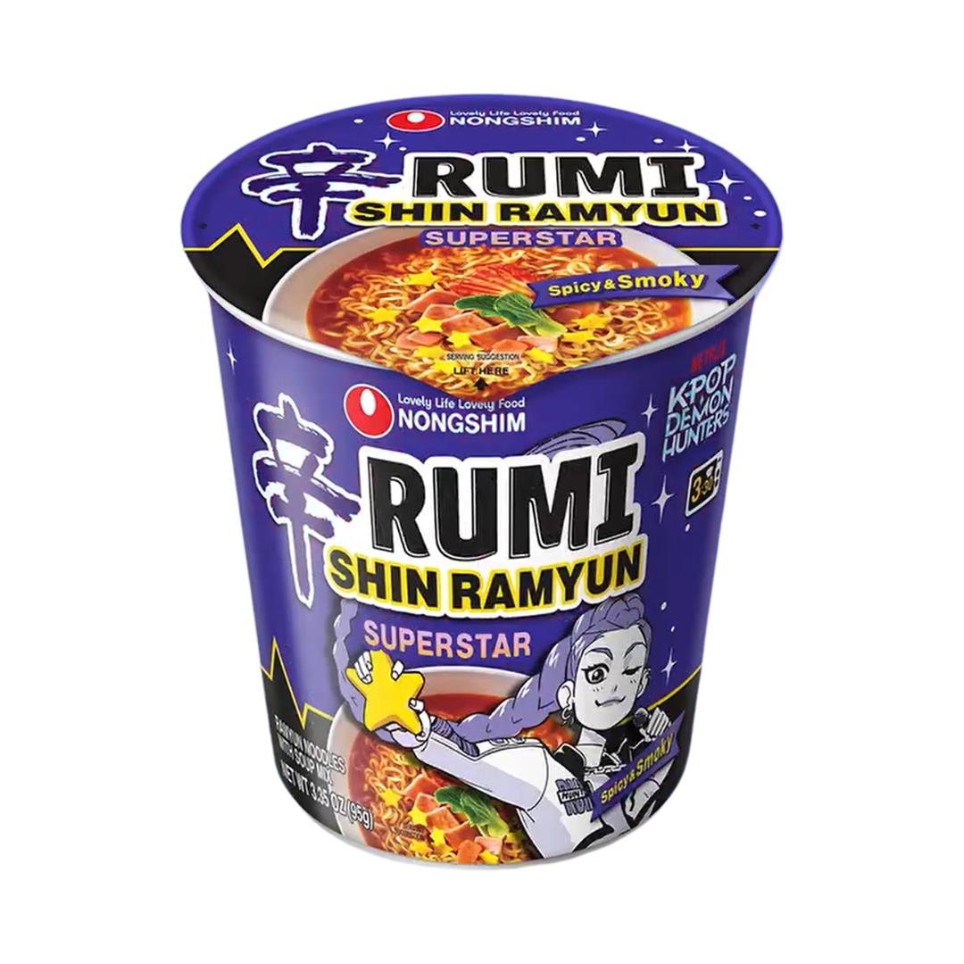 Nongshim K-pop Demon Hunters Rumi Shin Ramyun Superstar Cup Noodle (Spicy & Smoky) 12 x 68g