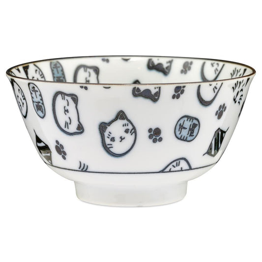 (Case) Tokyo Design Studio Ceramic Lucky Cat Rice Bowl (Black) 300ml*6