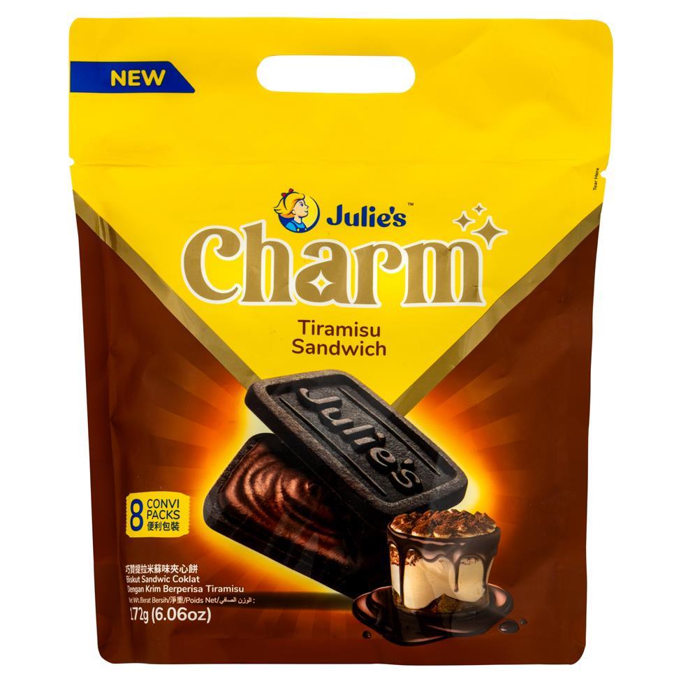 (Case) Julie's Charm Tiramisum Sandwich 茱蒂絲 巧贊提拉米蘇味夾心餅 172g (8 pcs)*12