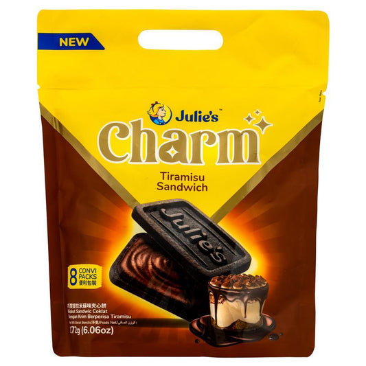(Case) Julie's Charm Tiramisum Sandwich 茱蒂絲 巧贊提拉米蘇味夾心餅 172g (8 pcs)*12