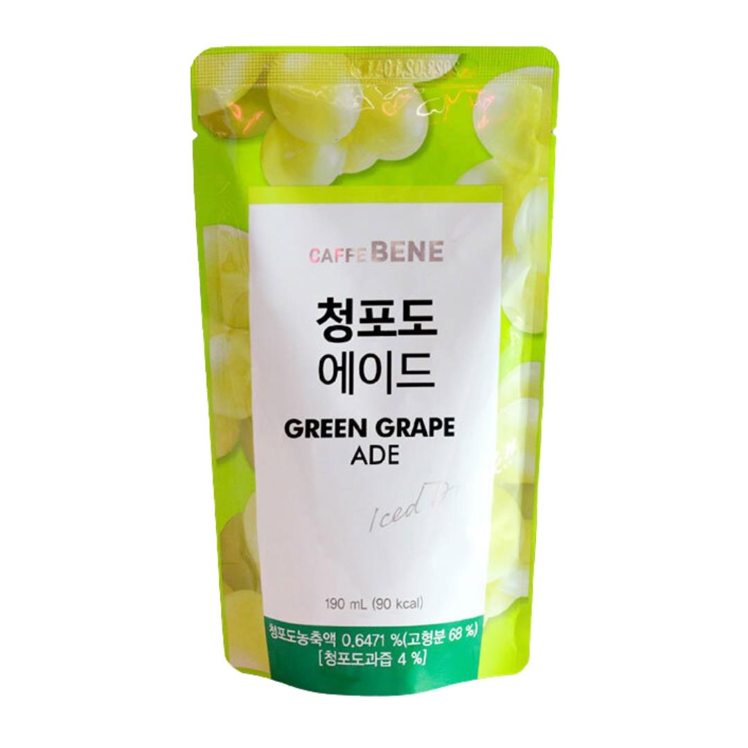 (Case) Caffebene Green Grape Ade Pouch Drink 190ml*10*5