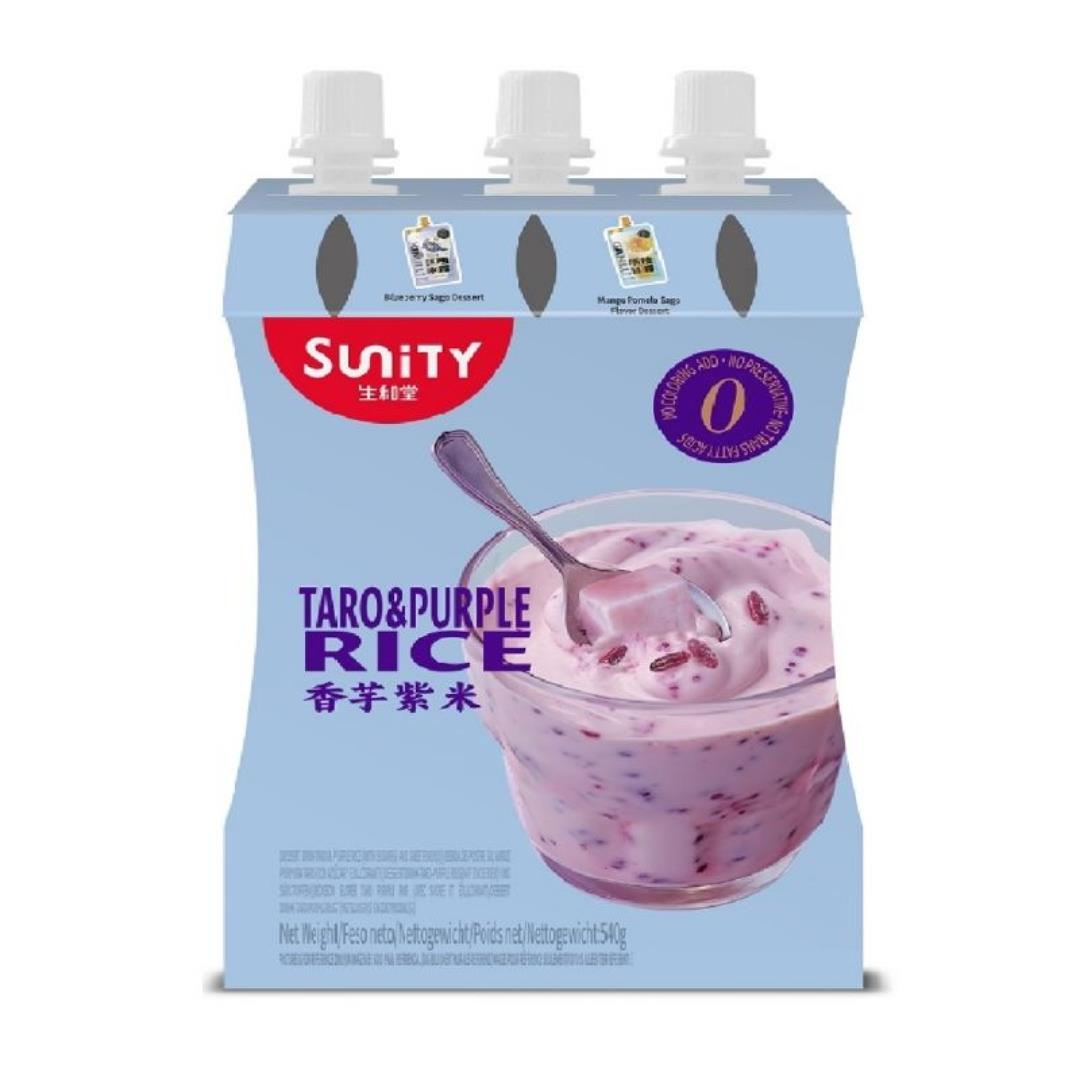 (Case) Sunity Taro & Purple Rice Dessert (3 pcs) 540g*12