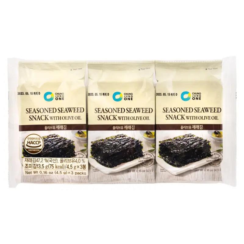(Case) Chung Jung One Seasoned Seaweed Snack with Olive Oil 올리브유 재래김 13.5g (4.5g*3)*15