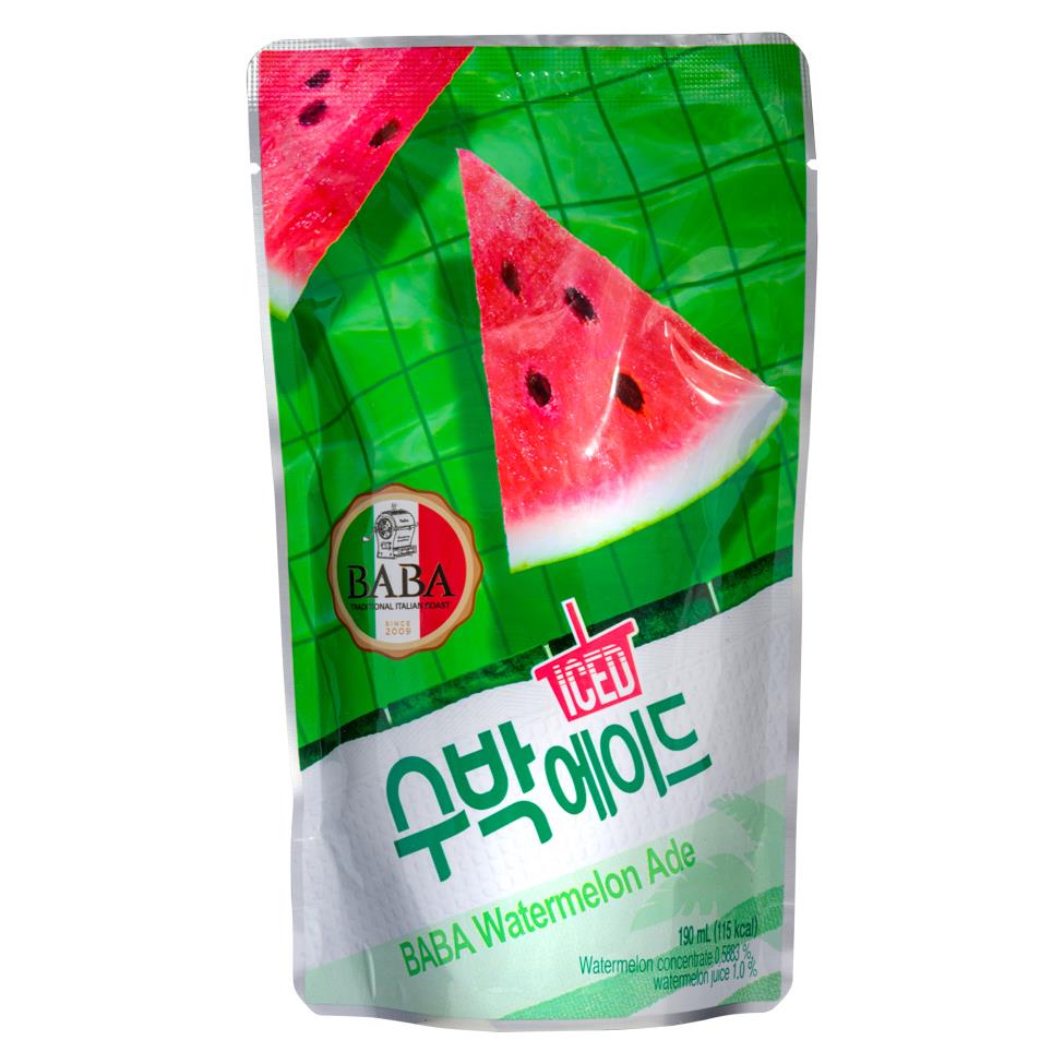 (Case) Woongjin Baba Watermelon Ade Pouch Drink (190ml*10)*5