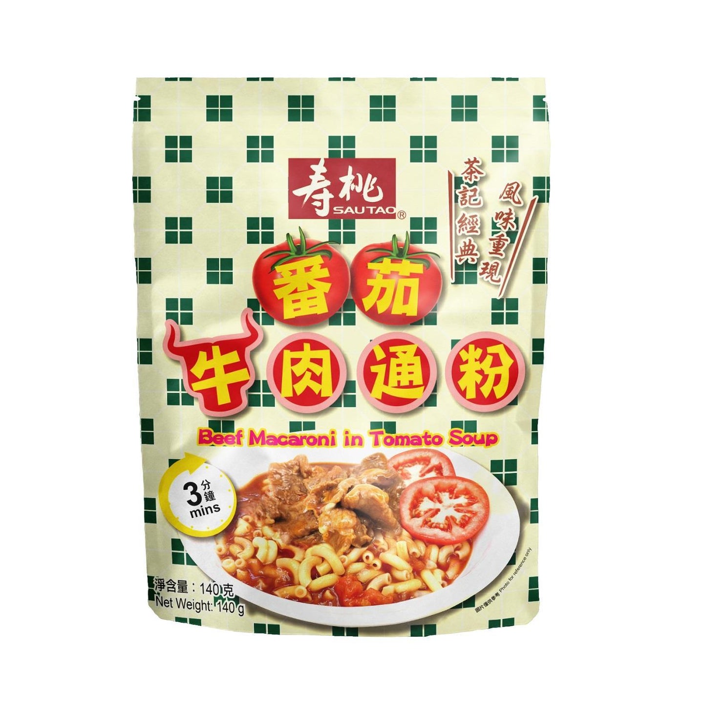 (Case) Sau Tao Macaroni in Tomato Soup 壽桃 番茄濃湯通粉 130g*12