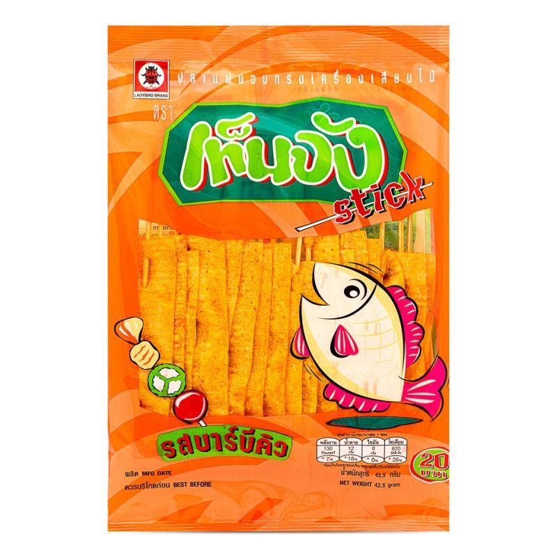 (Case) Ladybird Barbecue Flavoured Fish Fillet with Bamboo Sticks 42.5g*36