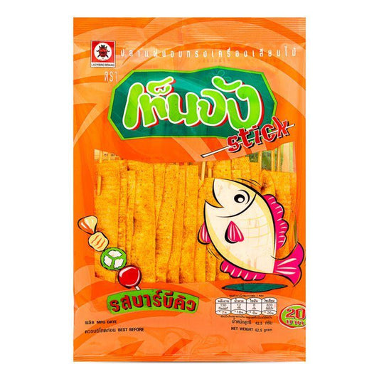(Case) Ladybird Barbecue Flavoured Fish Fillet with Bamboo Sticks 42.5g*36