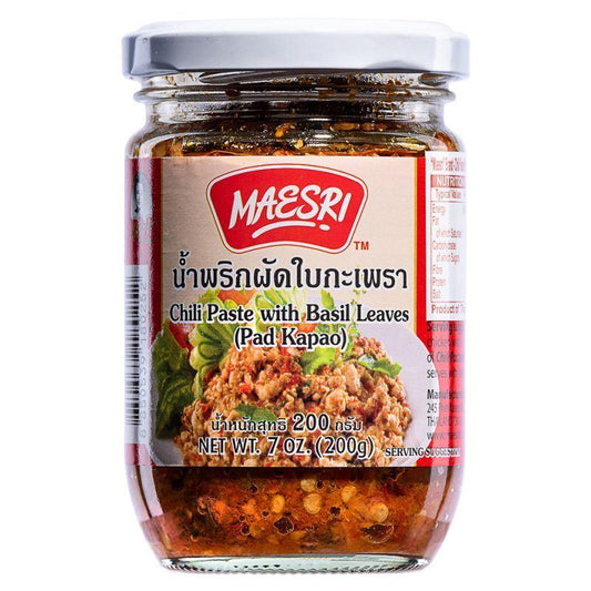 (Case) Maesri Chili Paste with Basil Leaves (Pad Kapao) 200g*24