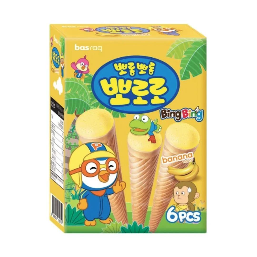 Basraq Pororo Ice Cone Snack (Banana Flavour) 20 x 54g