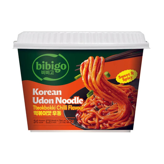 (Case) CJ Bibigo Korean Style Udon Noodle (Tteokbokki Chilli Flavour) 187.2g*6