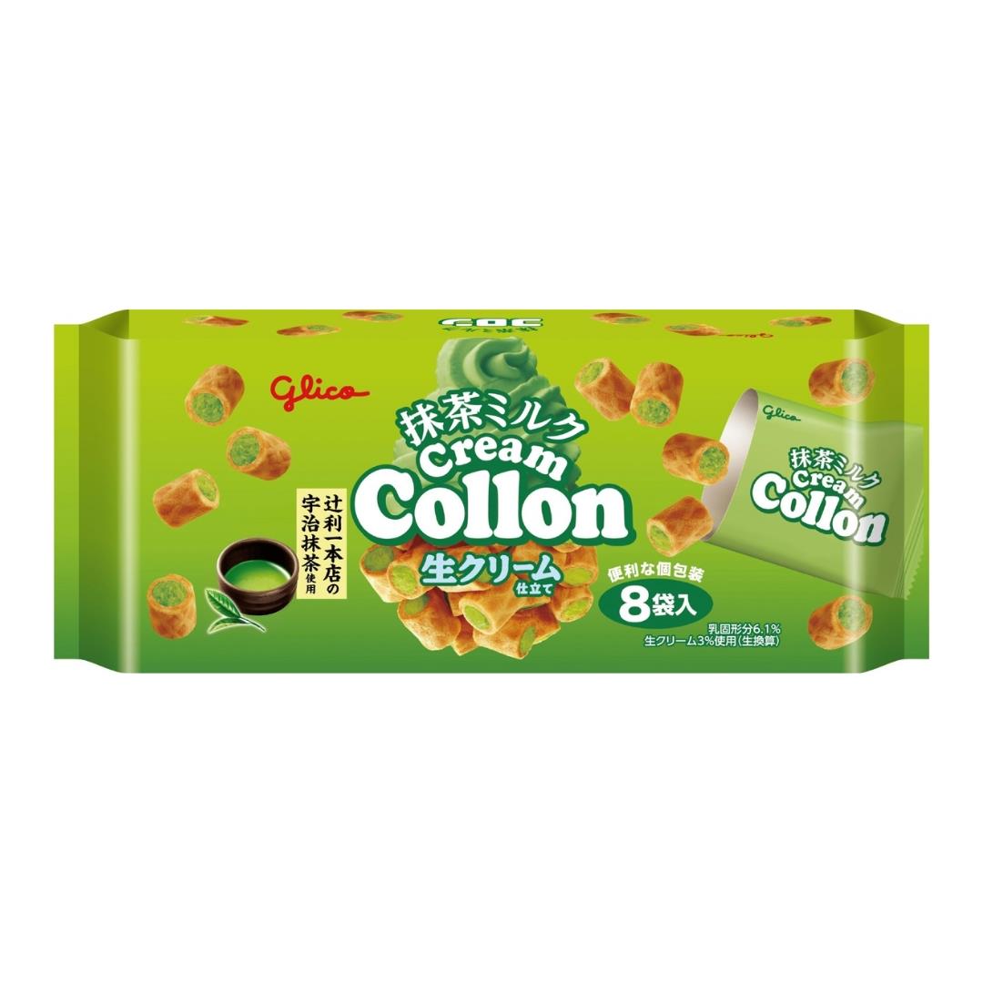 Glico Cream Collon Wafer Roll (Matcha Flavour) 抹茶ミルクコロン (8袋入) 24 x 112g