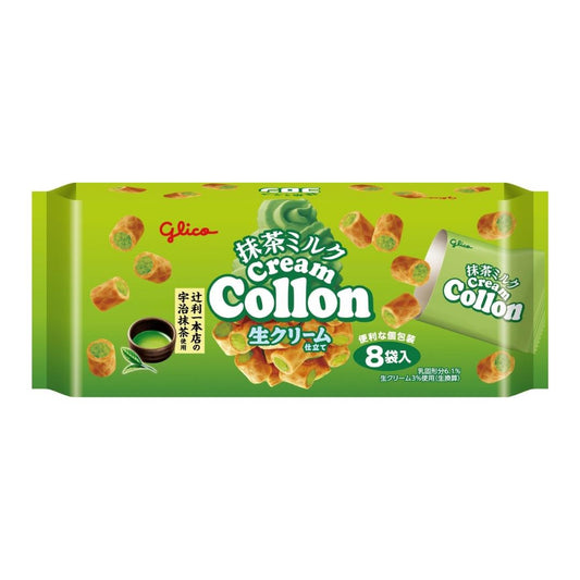 Glico Cream Collon Wafer Roll (Matcha Flavour) 抹茶ミルクコロン (8袋入) 24 x 112g