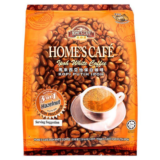 (Case) Home's Cafe Ipoh White Coffee 3 in 1 (Hazelnut Flavour) 故鄉濃 正宗怡保白咖啡 (榛果味) 600g (15*40g)*24