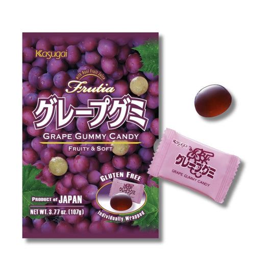 (Case) Kasugai Frutia Grape Gummy Candy 107g*12
