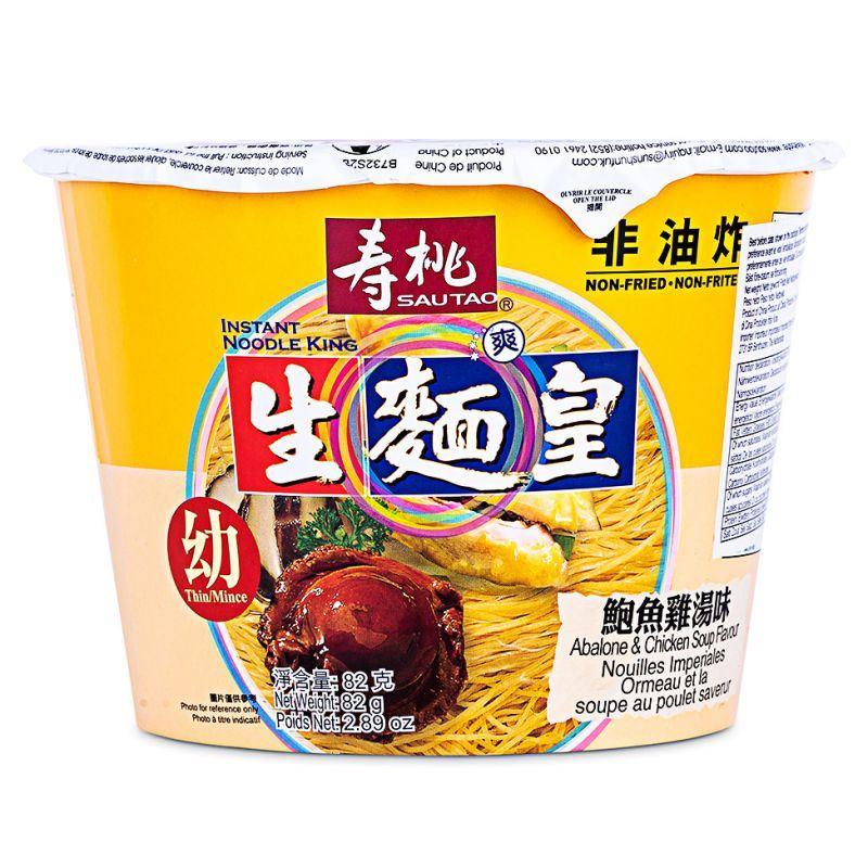 (Case) Sau Tao Instant Noodle King Thin Noodle Bowl (Abalone & Chicken Flavour) 壽桃牌 生麵王碗麵 (鮑魚雞湯味) 82g*12