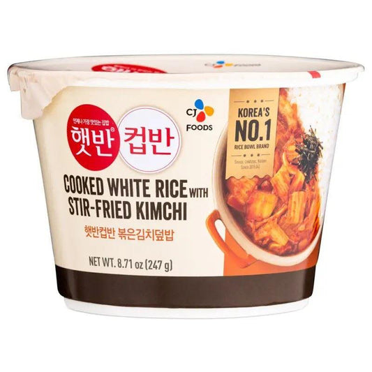 (Case) CJ Hetbahn Cooked White Rice with Stir-Fried Kimchi 햇반컵반 볶은김치덮밥 247g*18