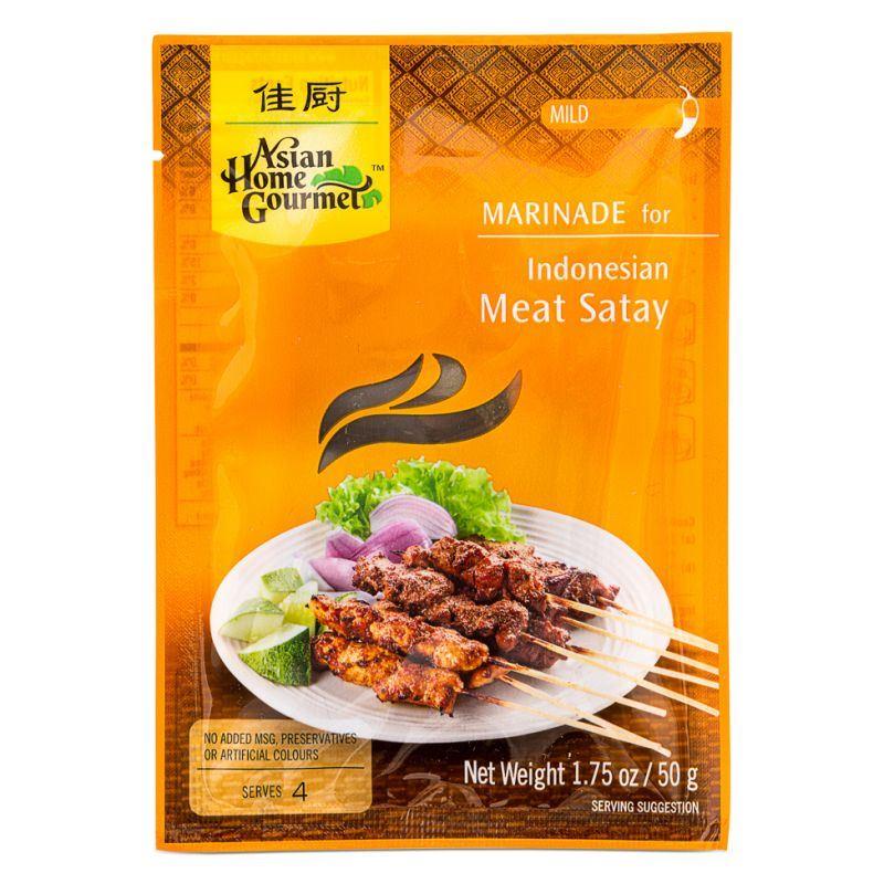 Asian Home Gourmet Marinade for Indonesian Meat Satay (Mild) 12 x 50g