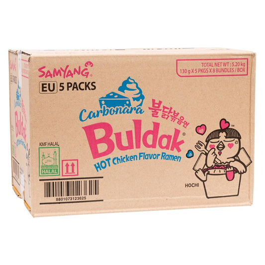 (Case) Samyang Buldak Hot Chicken Flavour Ramen (Carbonara) (130g*5)*8